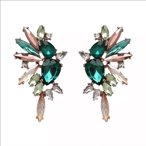 🦚Peacock Rhinestone Earrings 🦚 - Picture 2 of 6